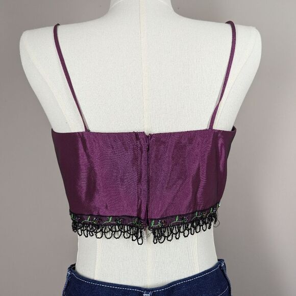 Vintage Alfred Angelo Purple Beaded Cropped Bustier Top – Size Small - Picture 4 of 7
